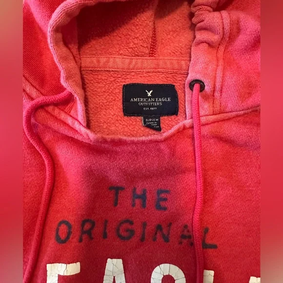 American Eagle Outfitters Red Hoodie Sweatshirt Vintage Aerie - Picture 3 of 5